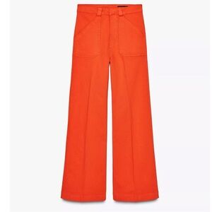 Zara Orange High-Waisted Pants